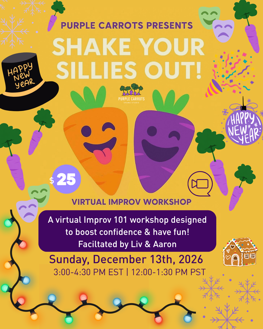Shake Your Sillies Out! 🤪 Virtual Improv Workshop (Ages 16+) - 2026 Series