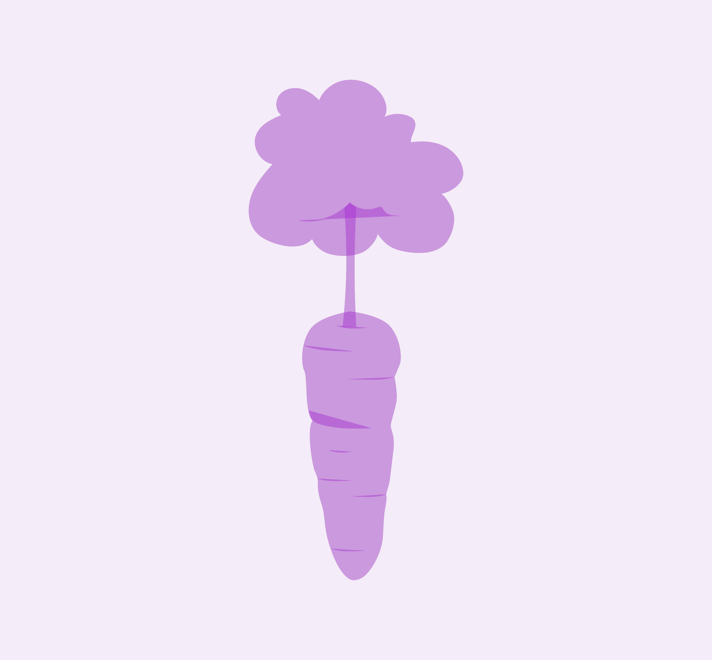 a purple background with a small figure in the center