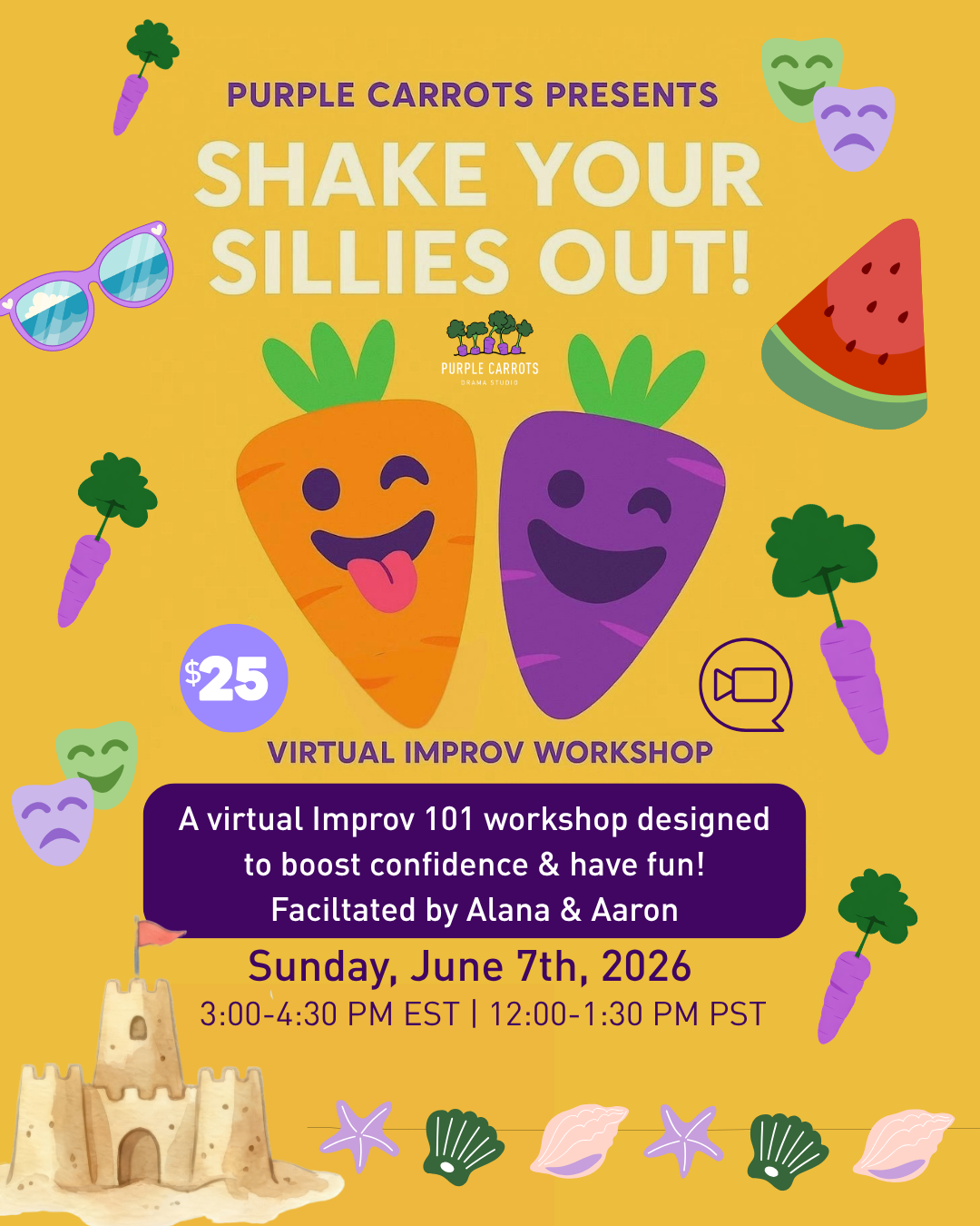 a flyer for a purple carrots event